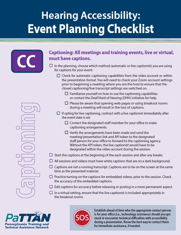 Hearing Accessibility: Event Planning Checklist